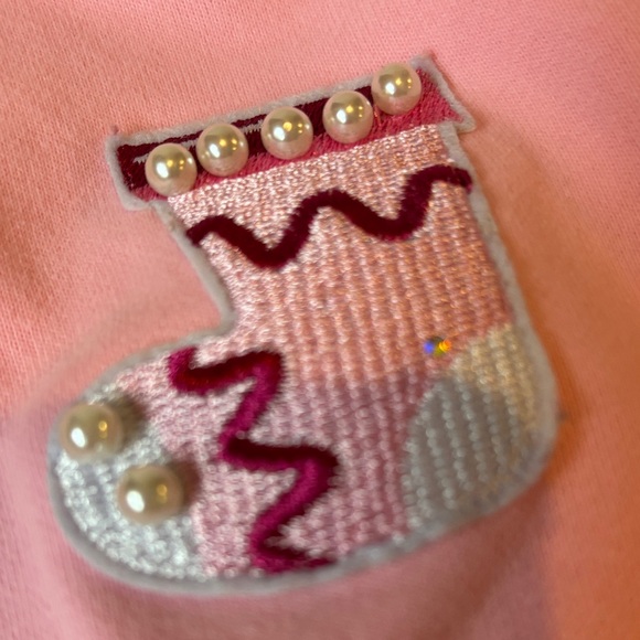 Lola + The Boys Pink Sweatshirt with Holiday Appliques - Picture 5 of 5